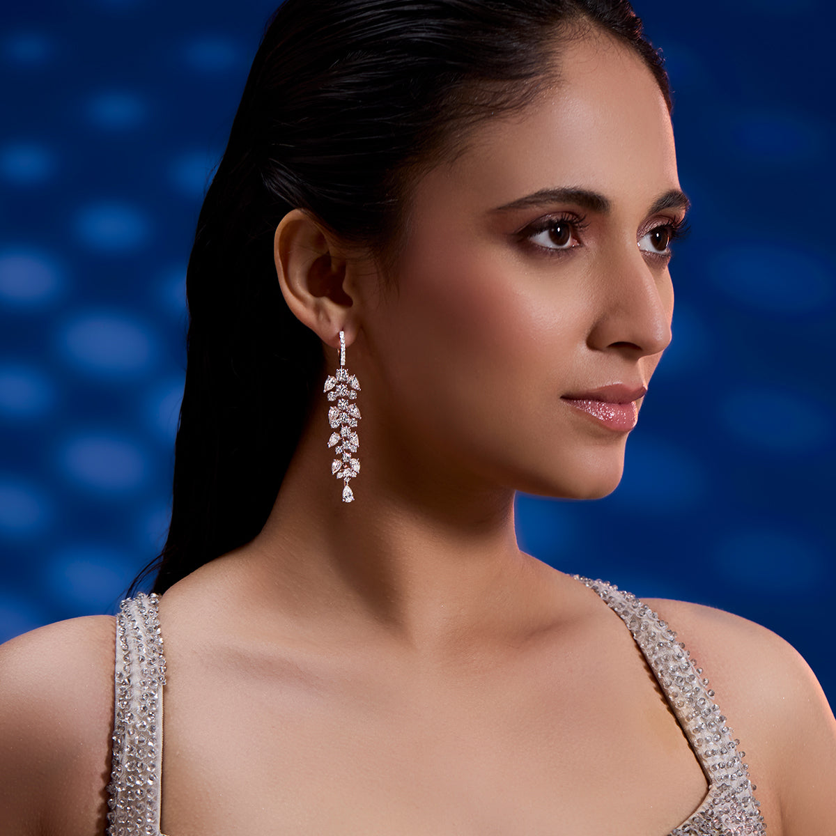 Cascading Pear Diamond Earrings