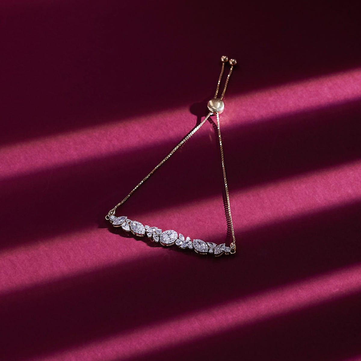 Adjustable Floral Cluster Bracelet