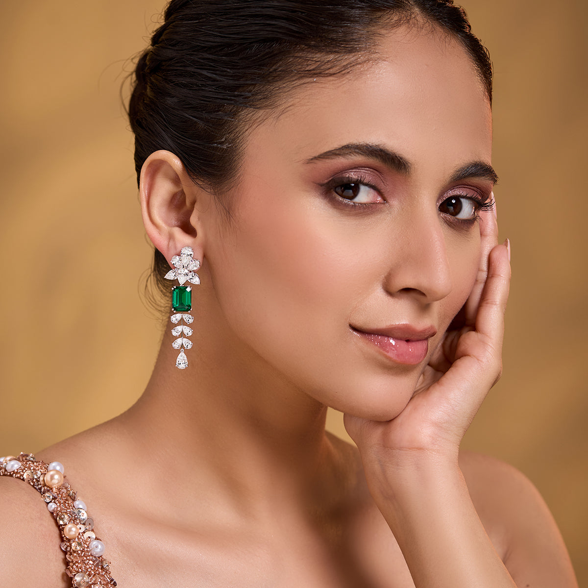 Emerald Pear Drop Earrings