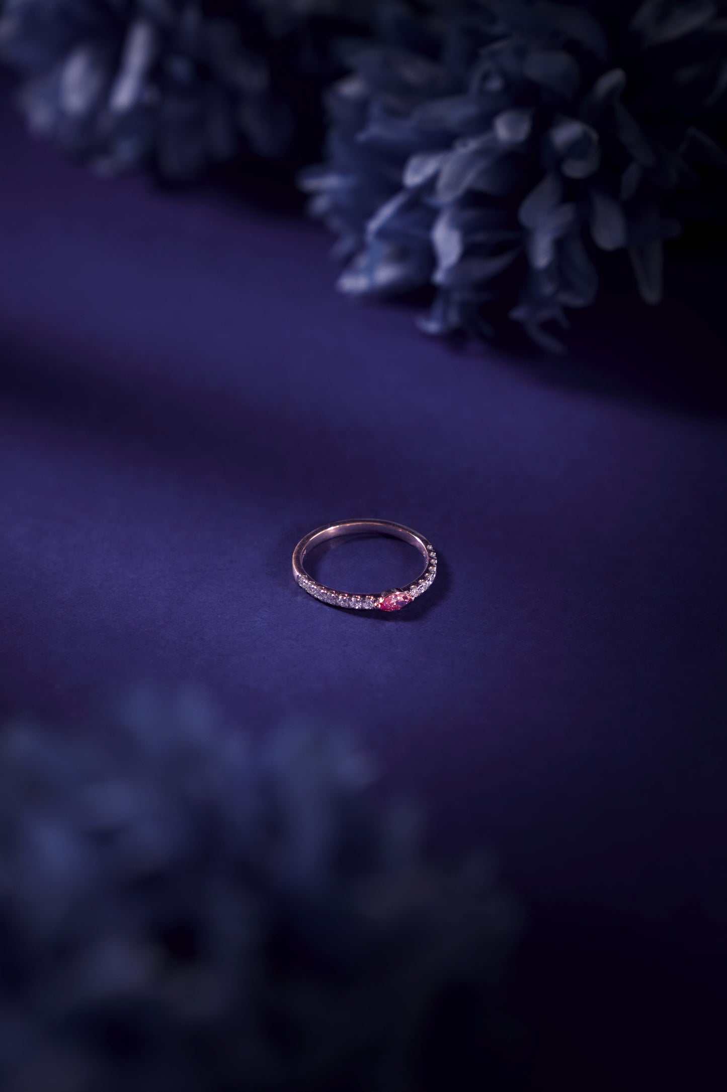 Pink Marquise Half Eternity Band