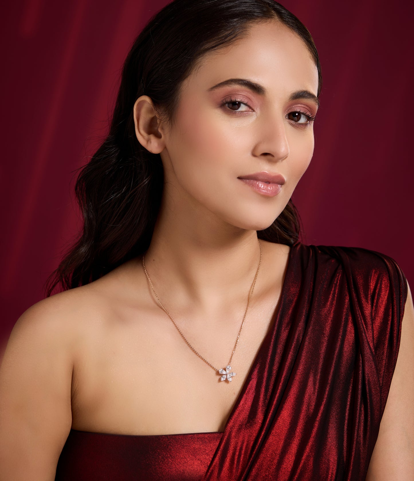 Five-Petal Diamond Pendant