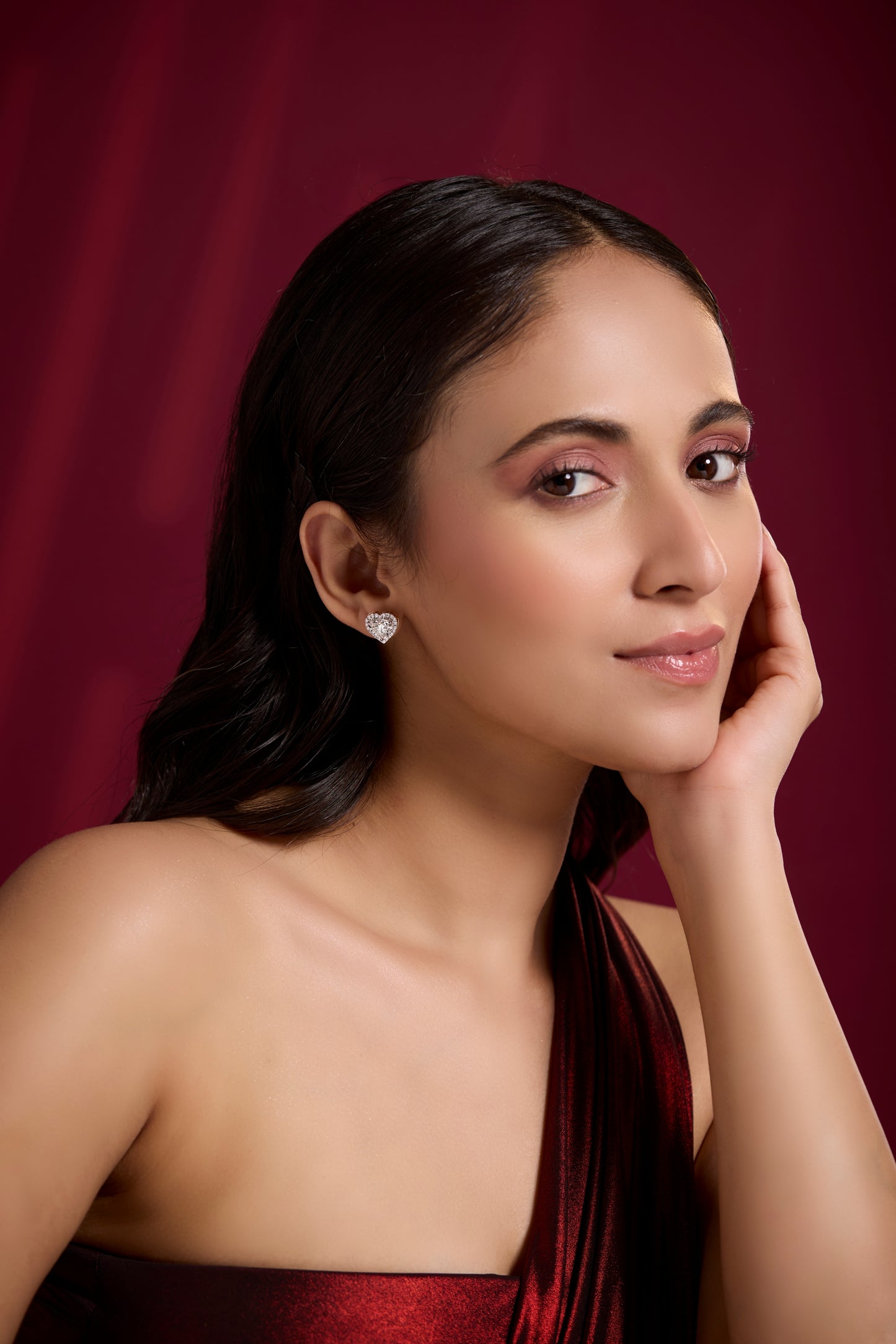 Halo Heart Cut Studs