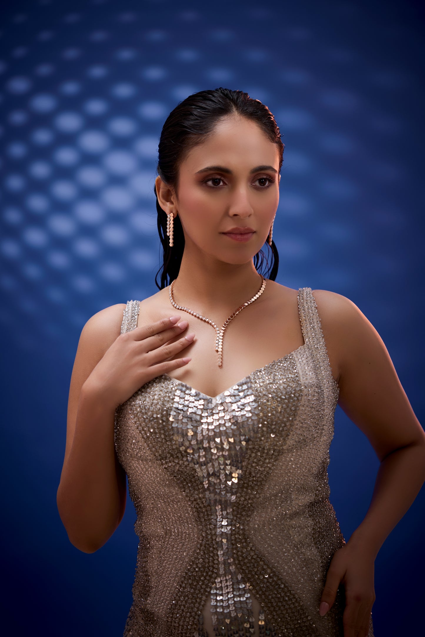 Modern Hex Diamond Necklace