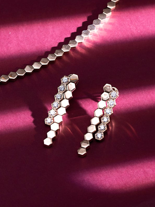 Hexa Glow Drop Earrings