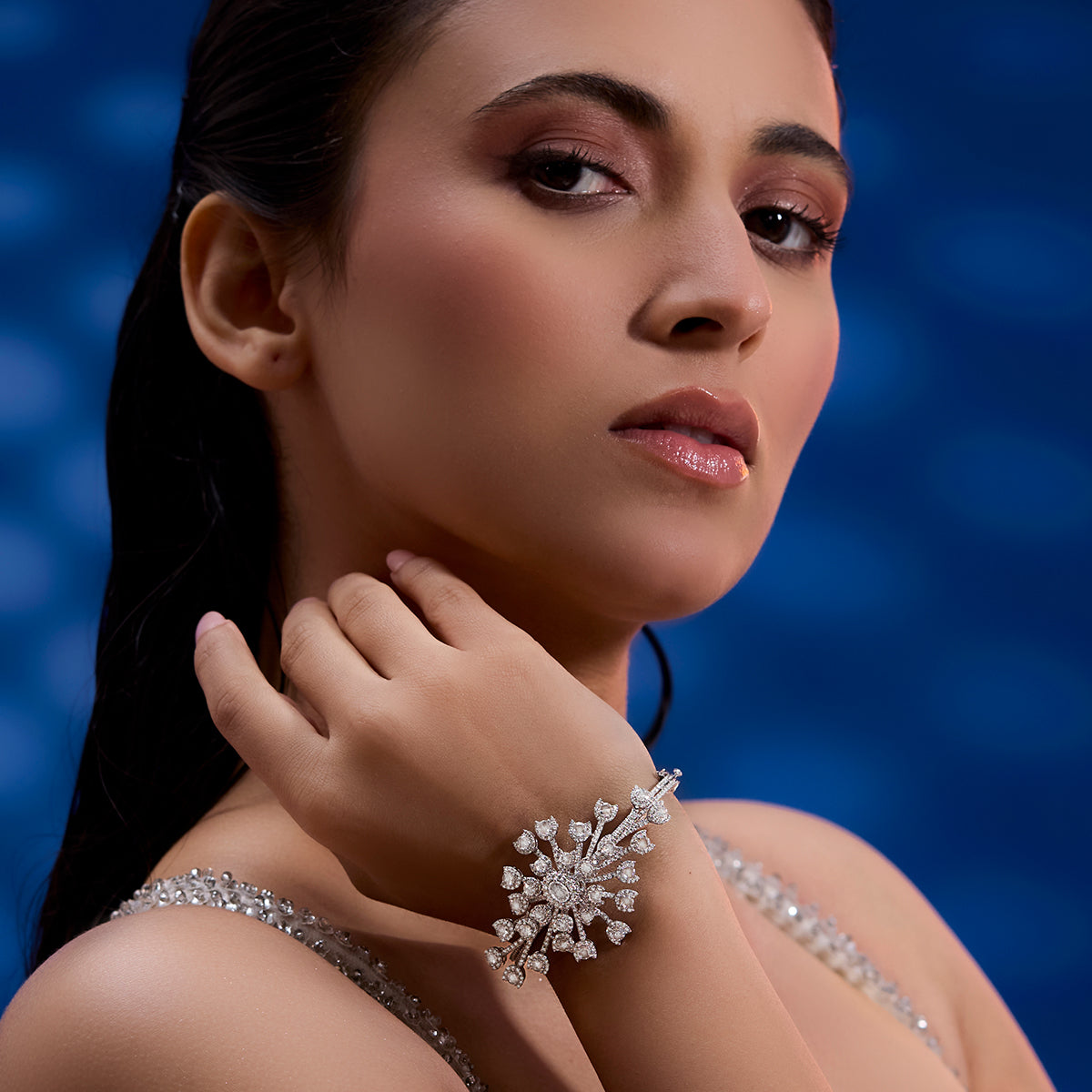 Floral Diamond Cluster Bracelet