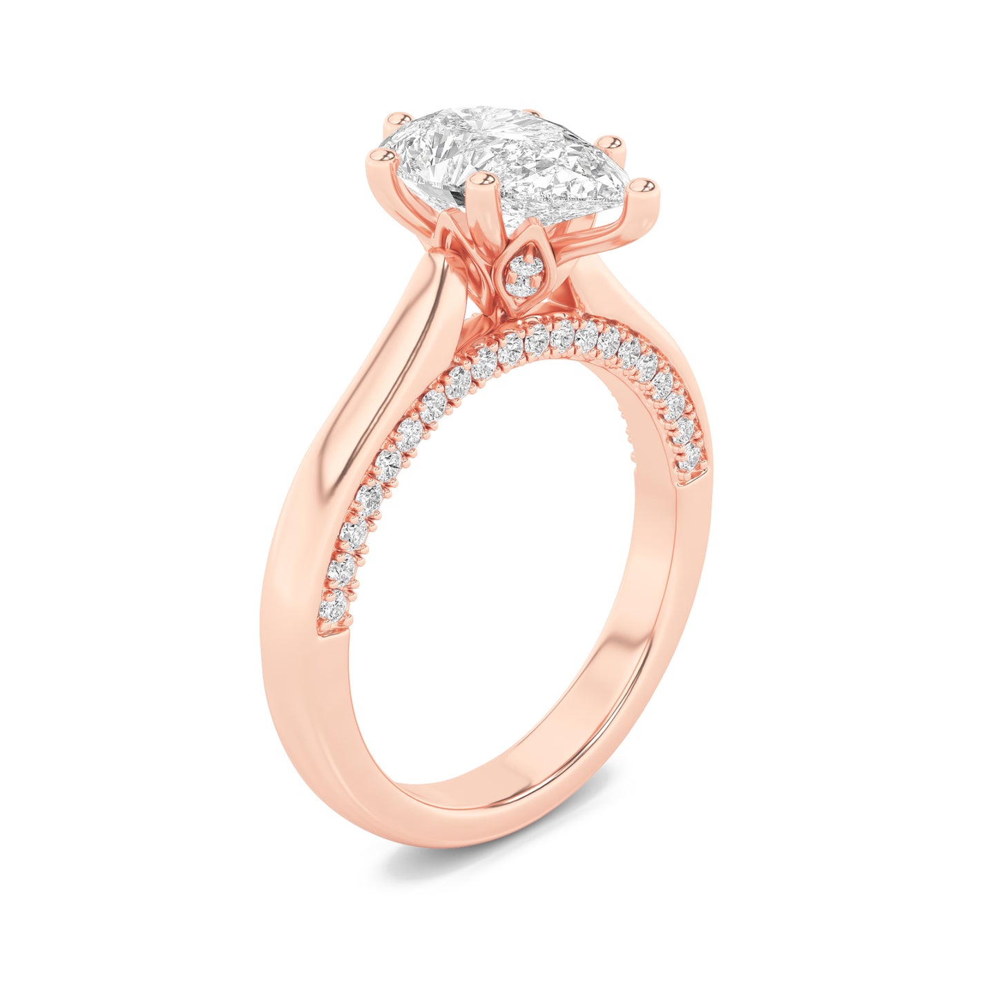 Enchanted Pear Pavé Solitaire
