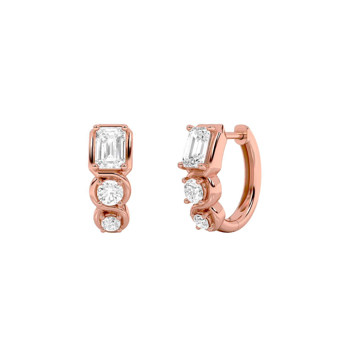 Triple Glow Diamond Hoops