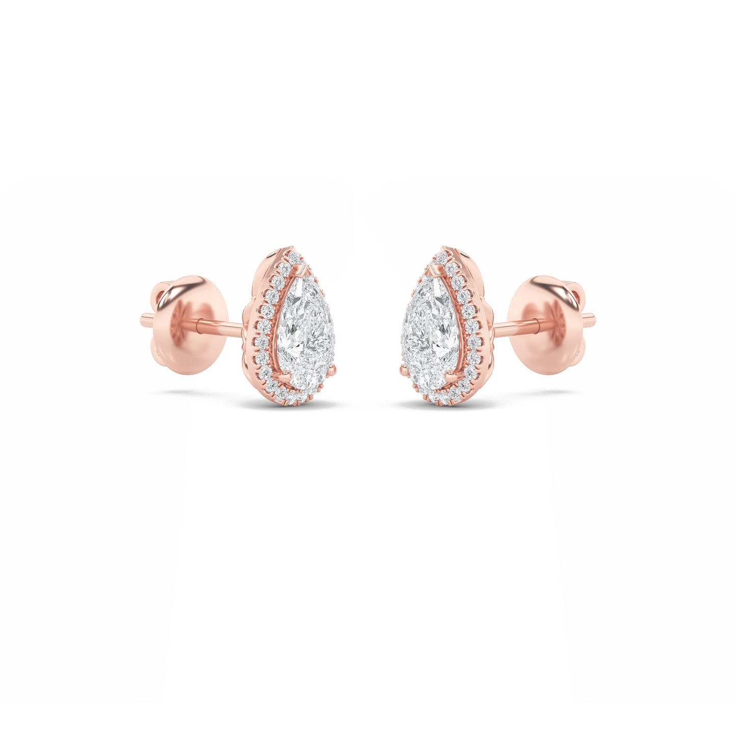 Radiant Halo Stud Earrings