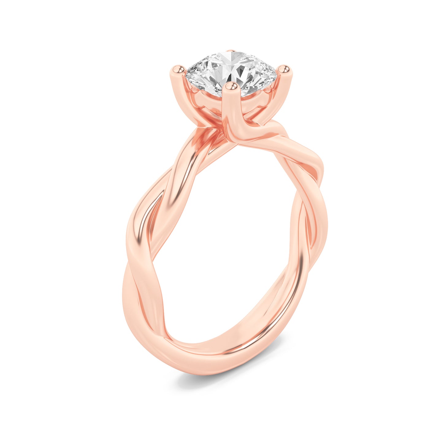 Round Solitaire Twist Ring
