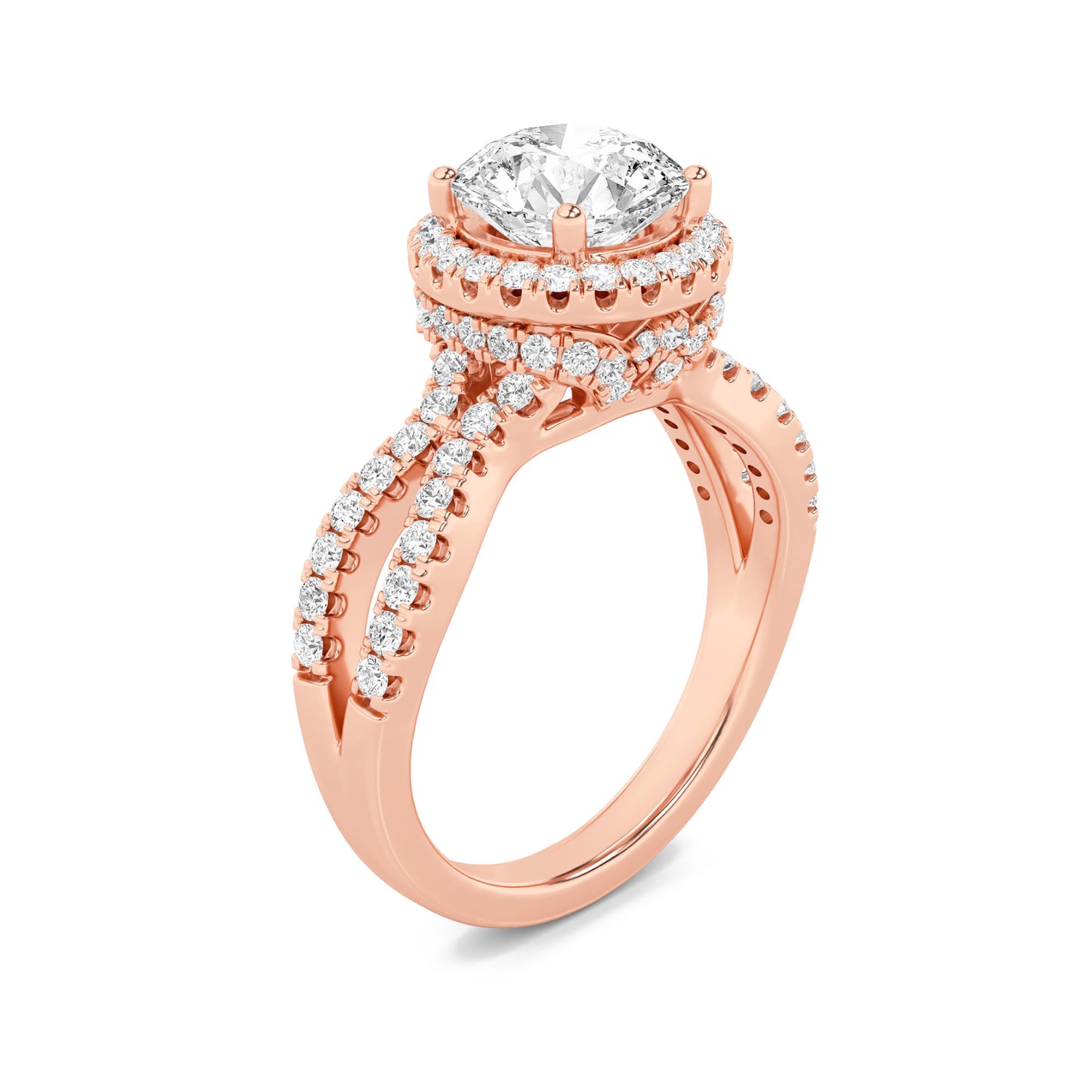 Halo Crown Solitaire Ring