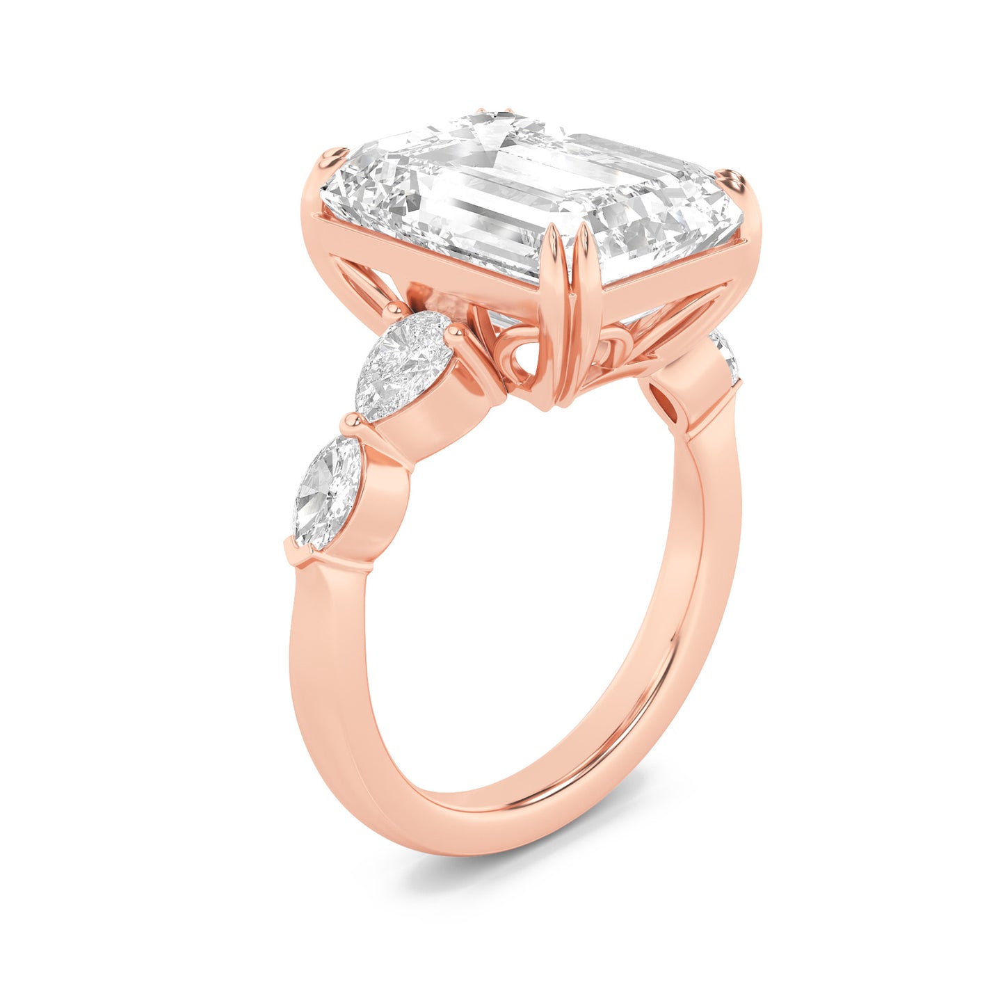 Marquise Accent Emerald Ring