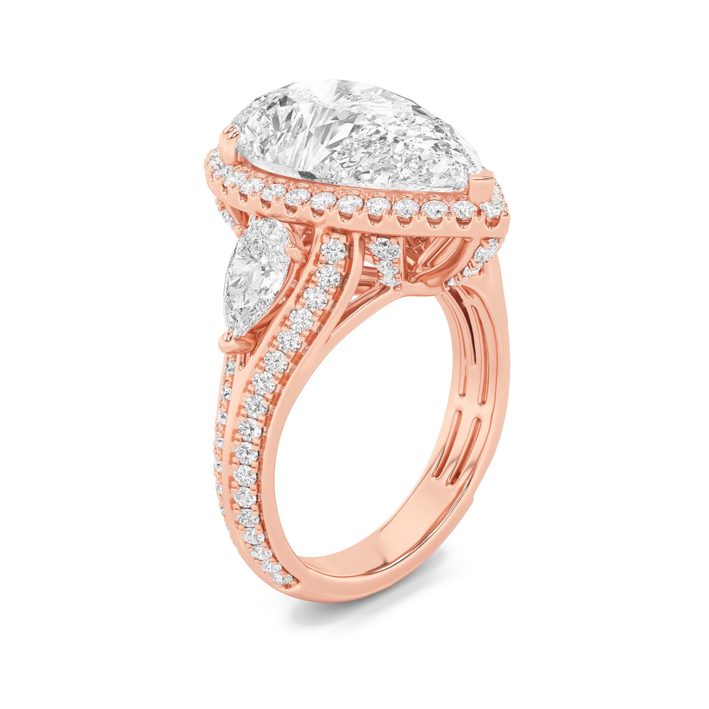 Eternal Halo Pear Ring