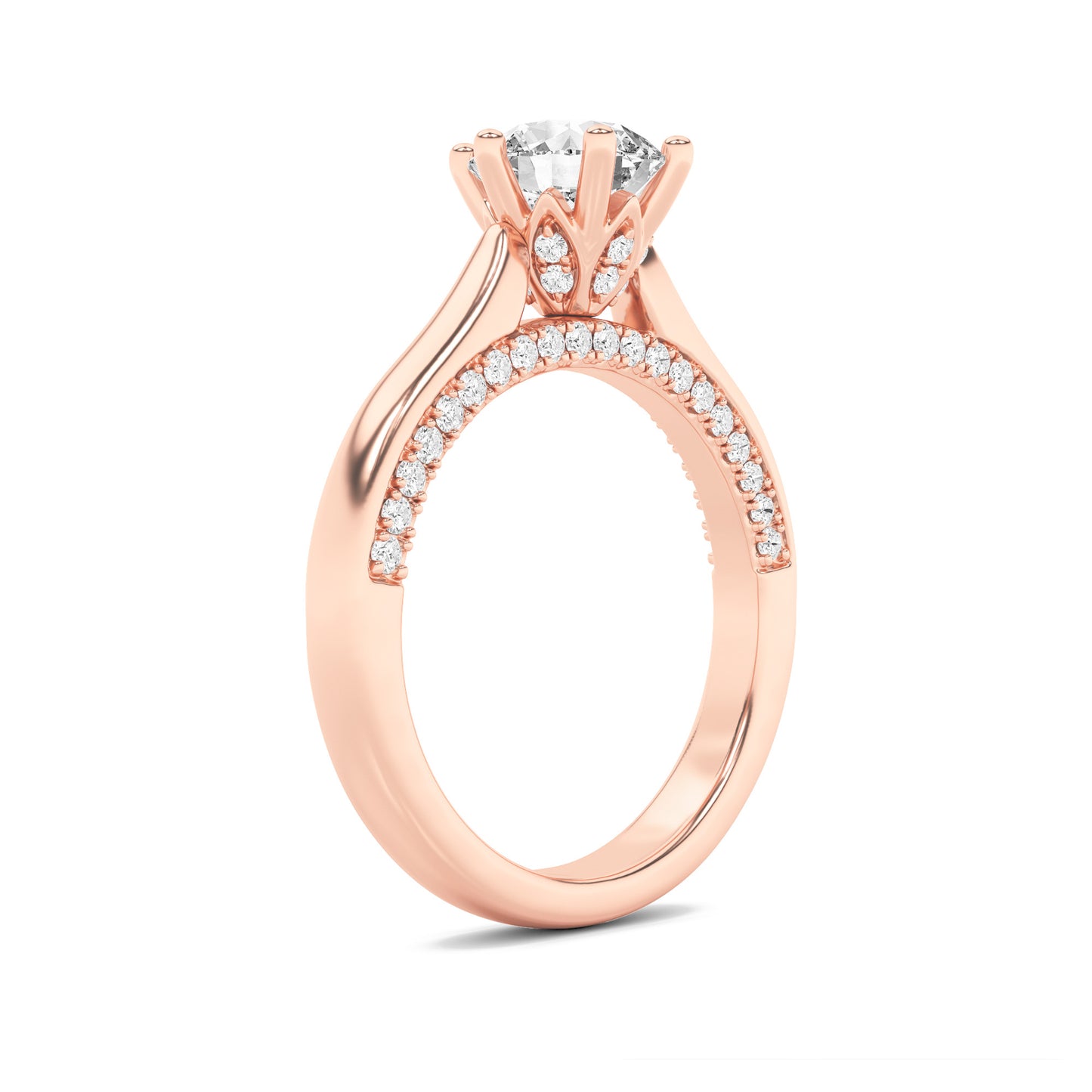 Enchanted Round Pavé Solitaire