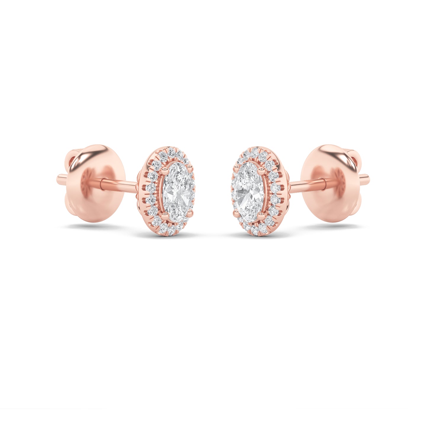 Halo-Embraced Oval Studs