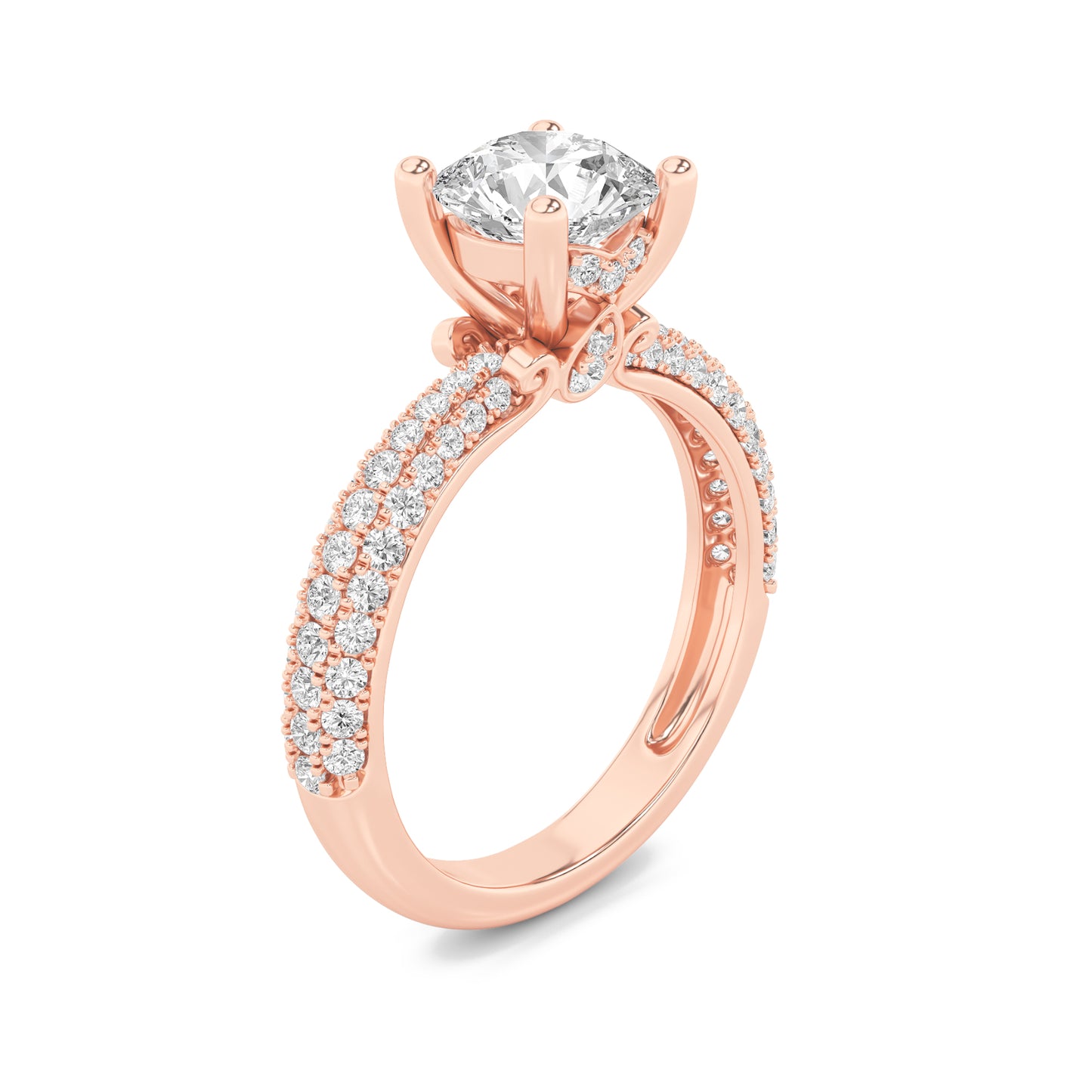 Whispered Bloom Pavé Solitaire