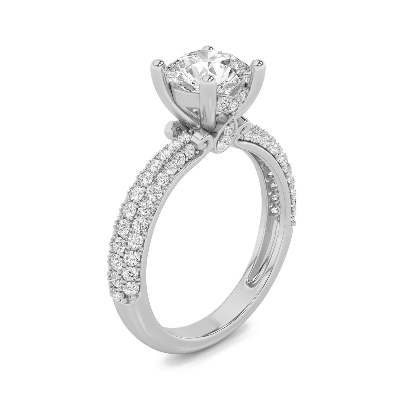 Whispered Bloom Pavé Solitaire