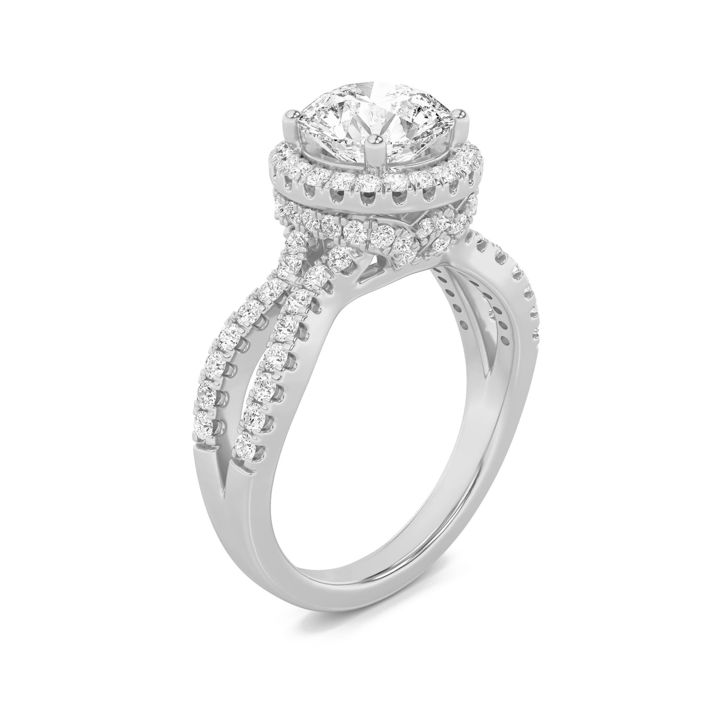 Halo Crown Solitaire Ring