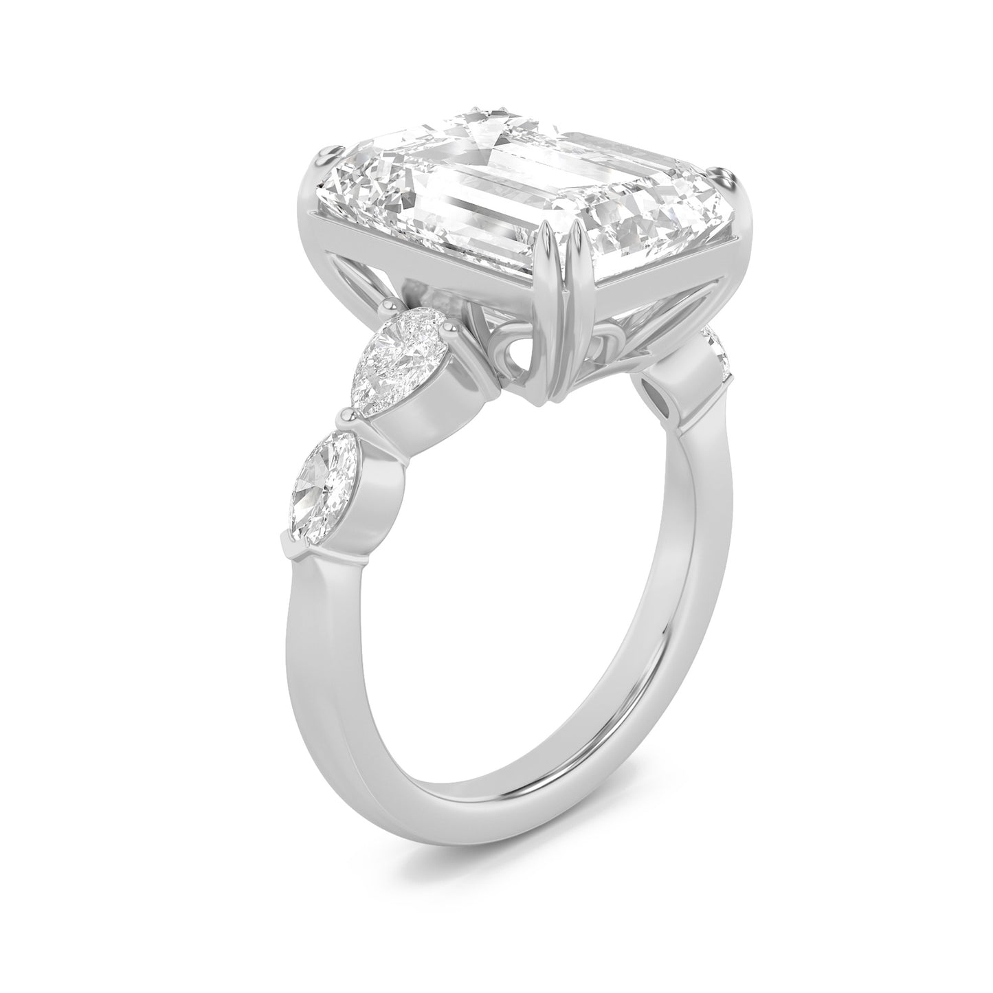 Marquise Accent Emerald Ring