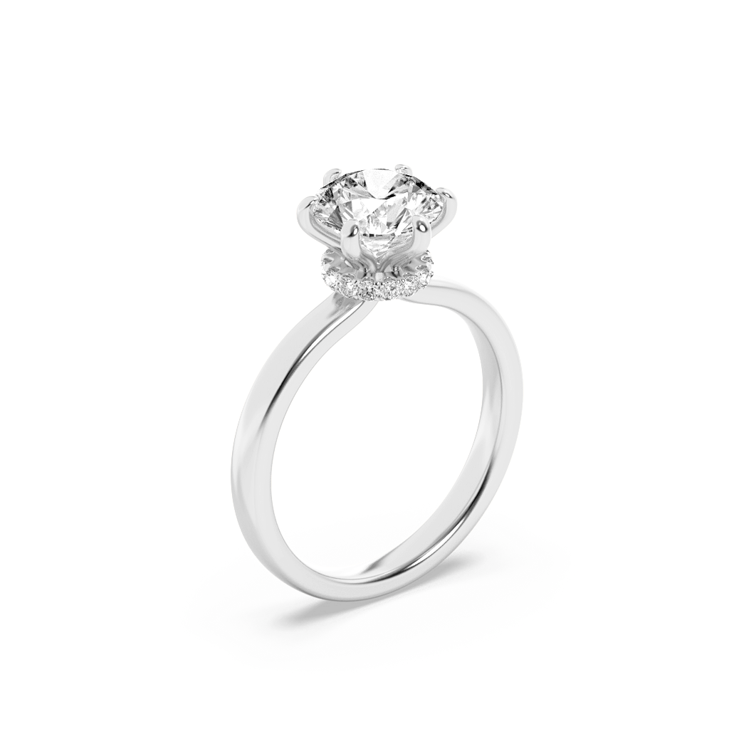 Crowned Brilliance Engagement Ring