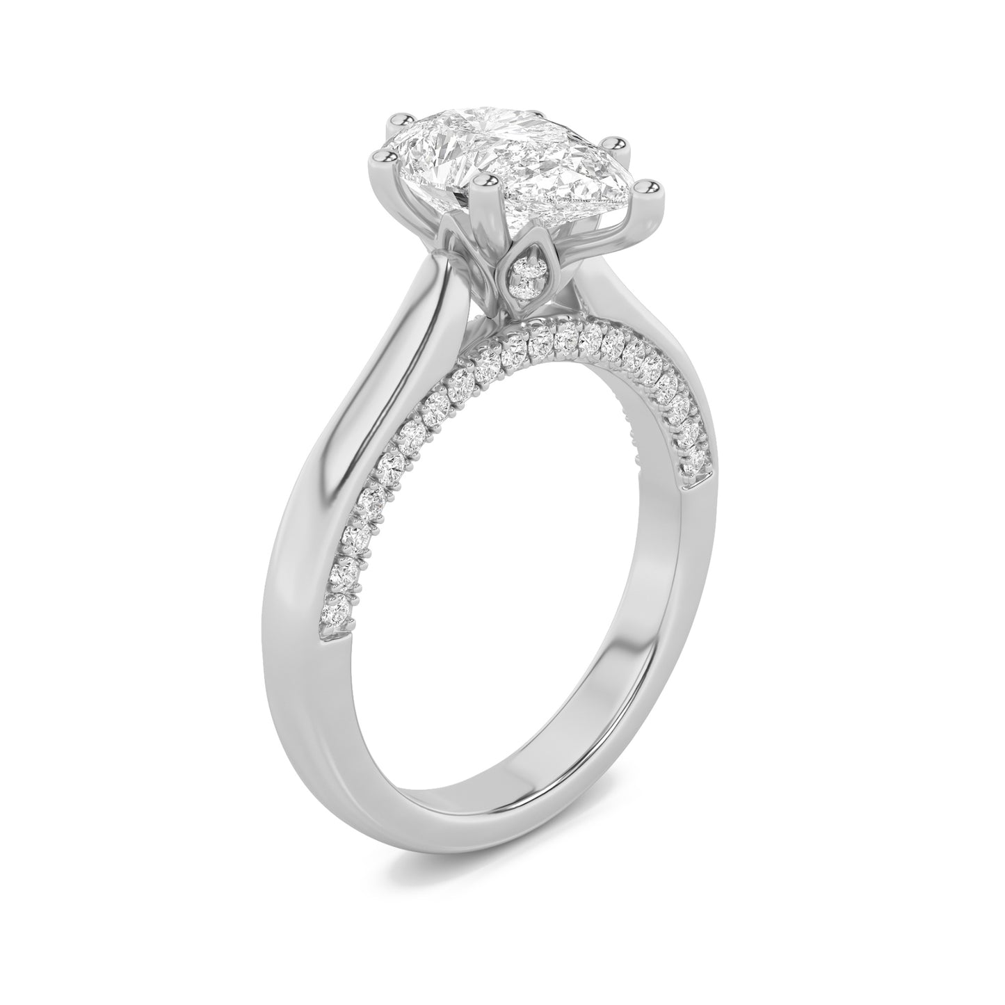 Enchanted Pear Pavé Solitaire