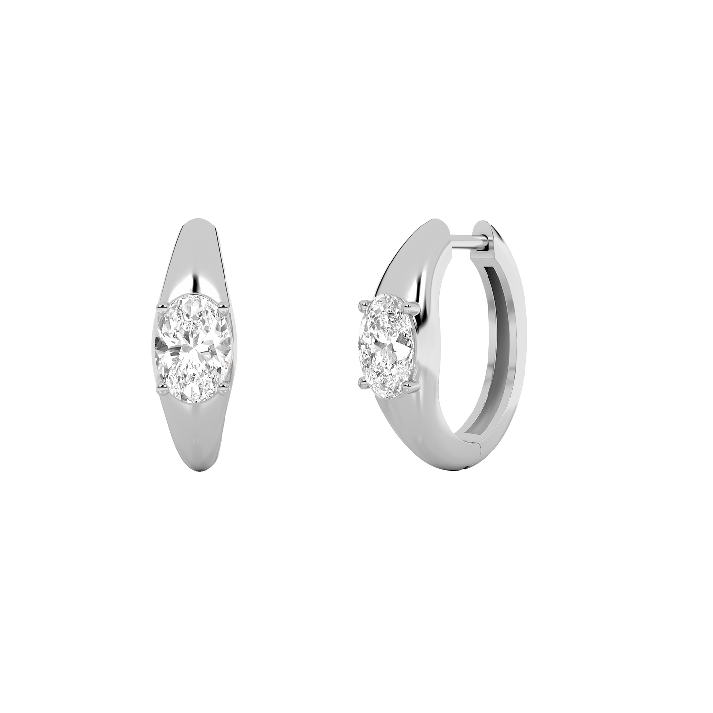 Oval Glow Hoop Earrings