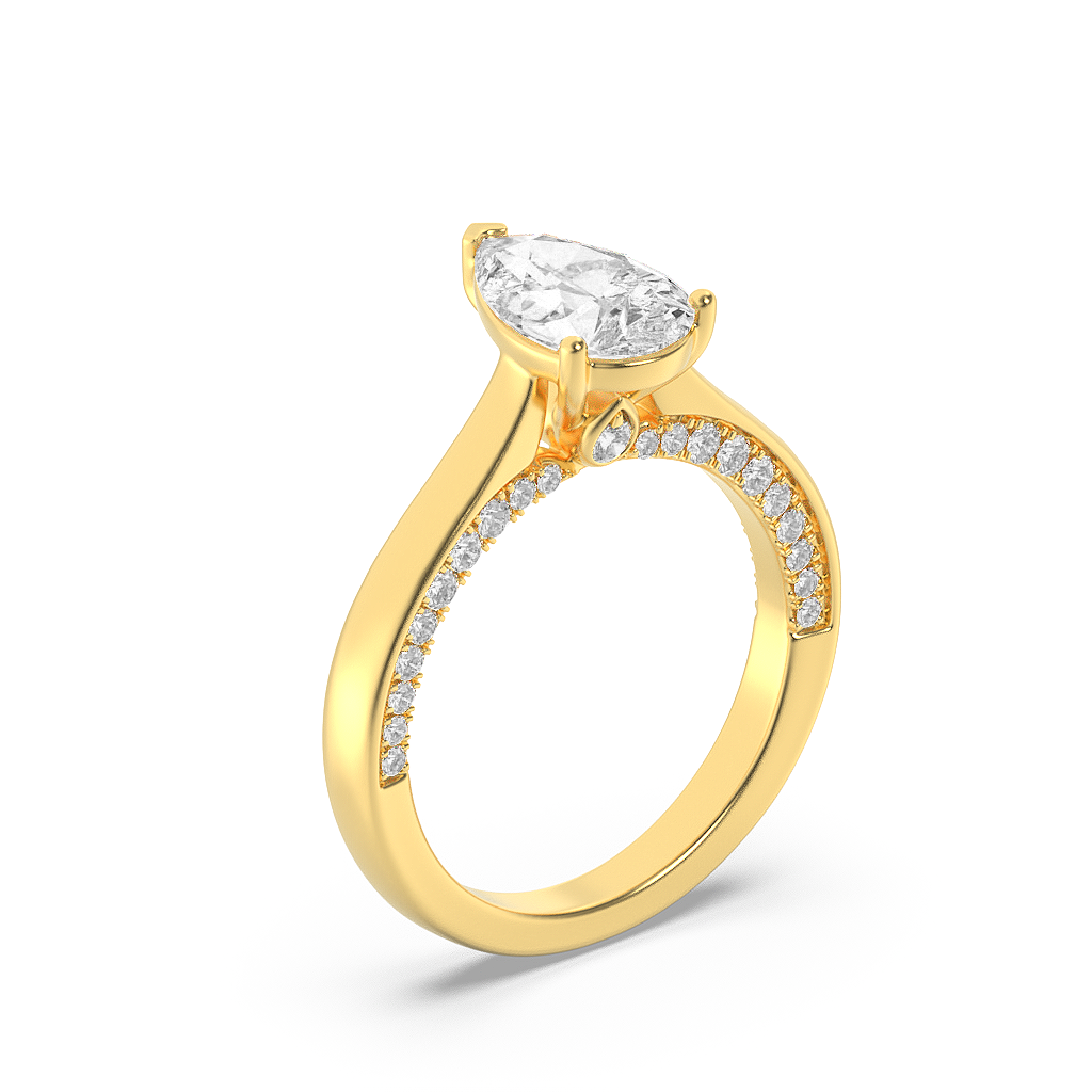 Pear Vision Solitaire Ring