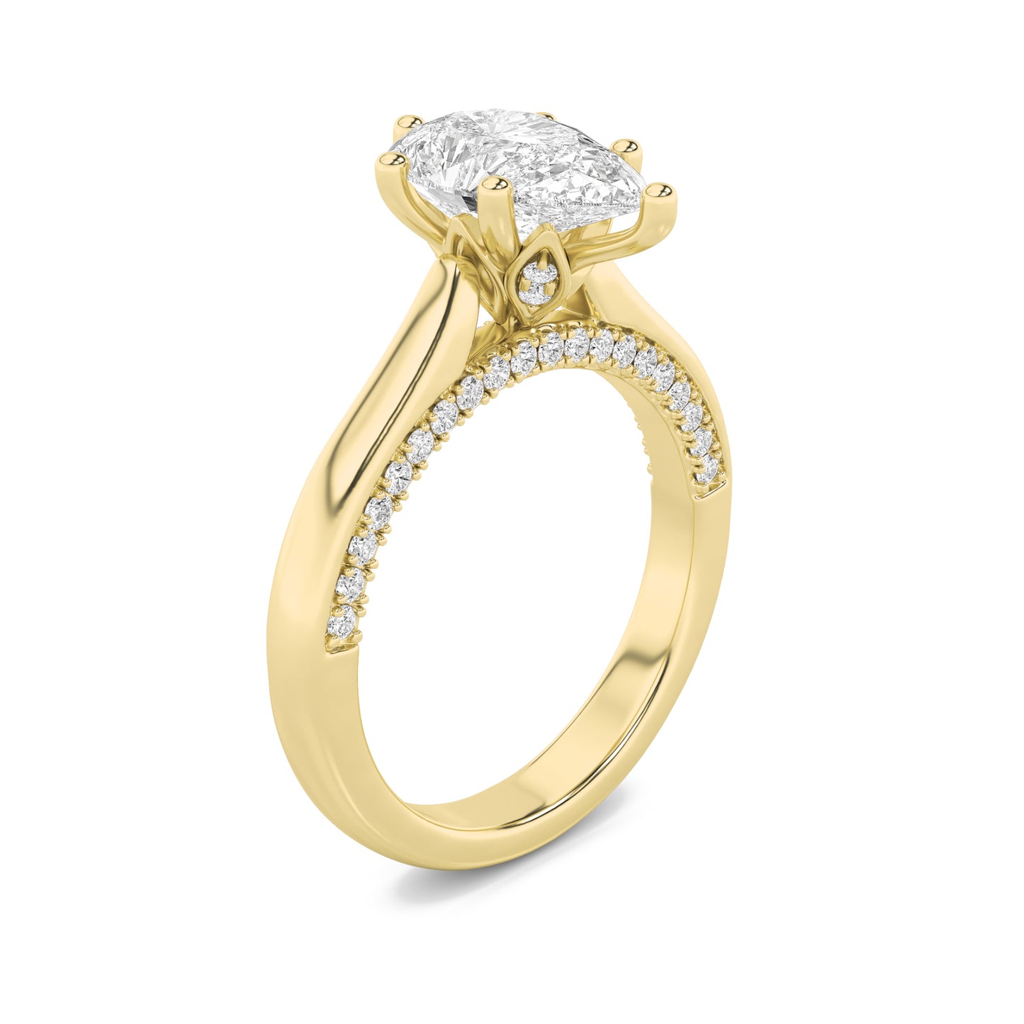 Enchanted Pear Pavé Solitaire