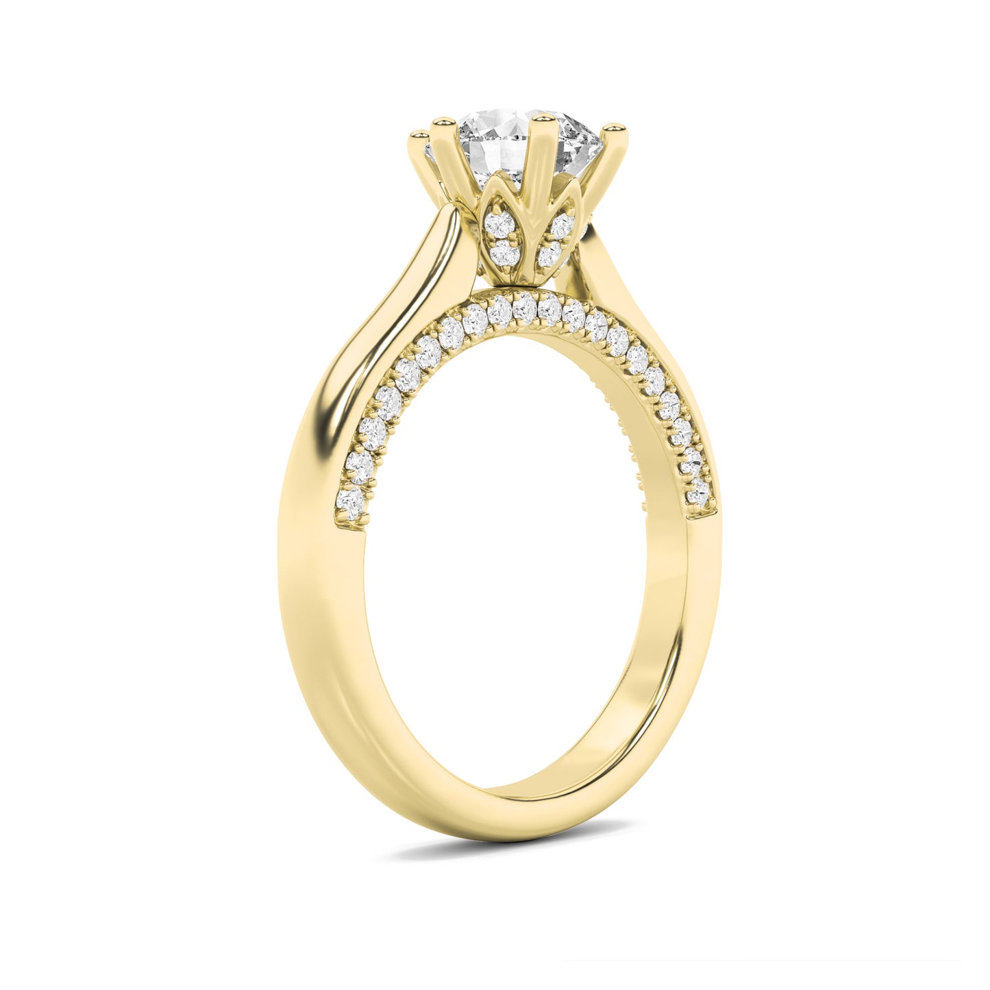 Enchanted Round Pavé Solitaire