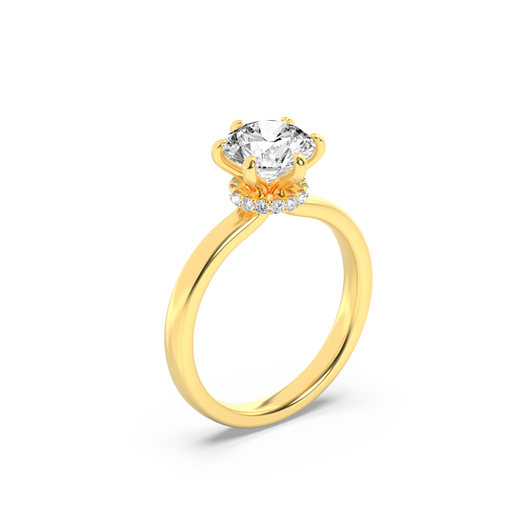 Crowned Brilliance Engagement Ring