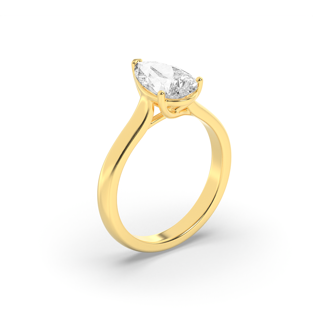 Celestial Pear Solitaire Ring