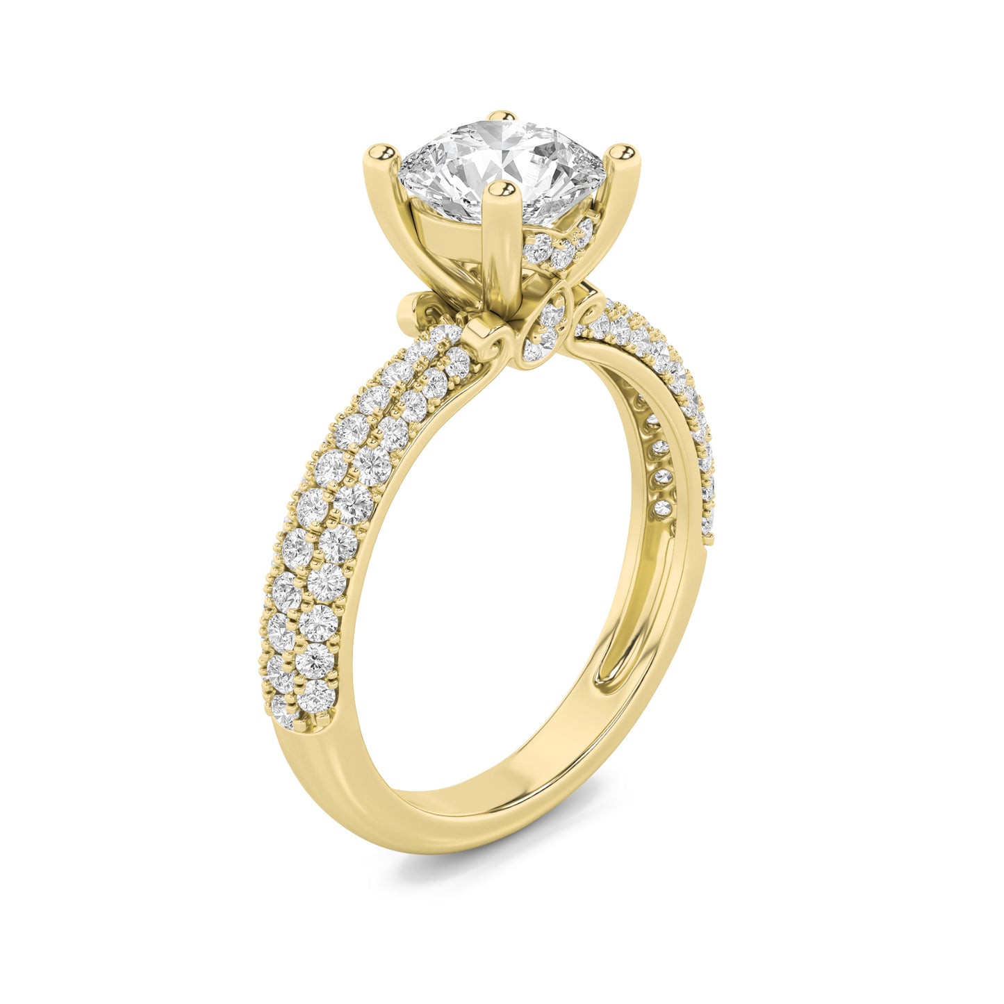 Whispered Bloom Pavé Solitaire