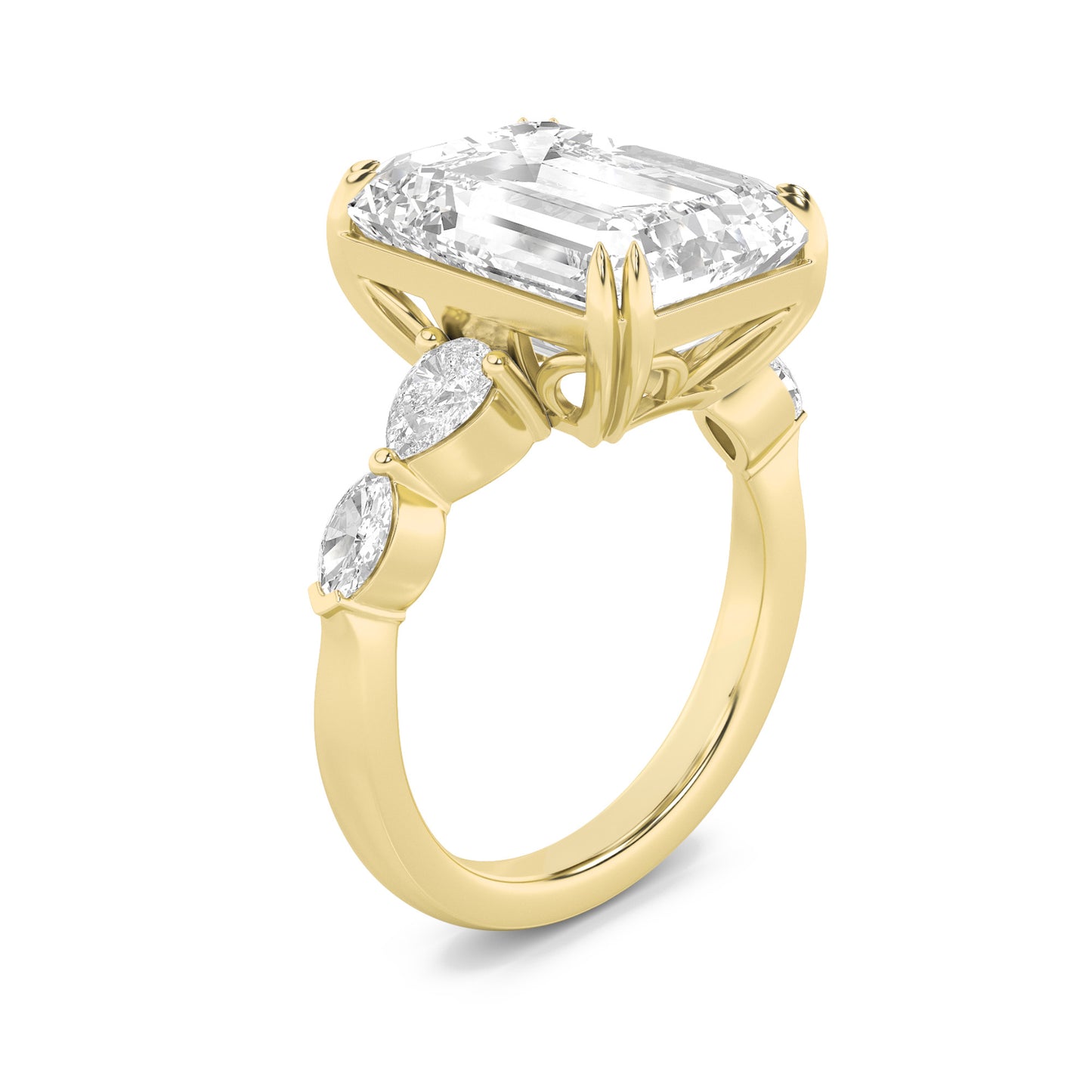 Marquise Accent Emerald Ring