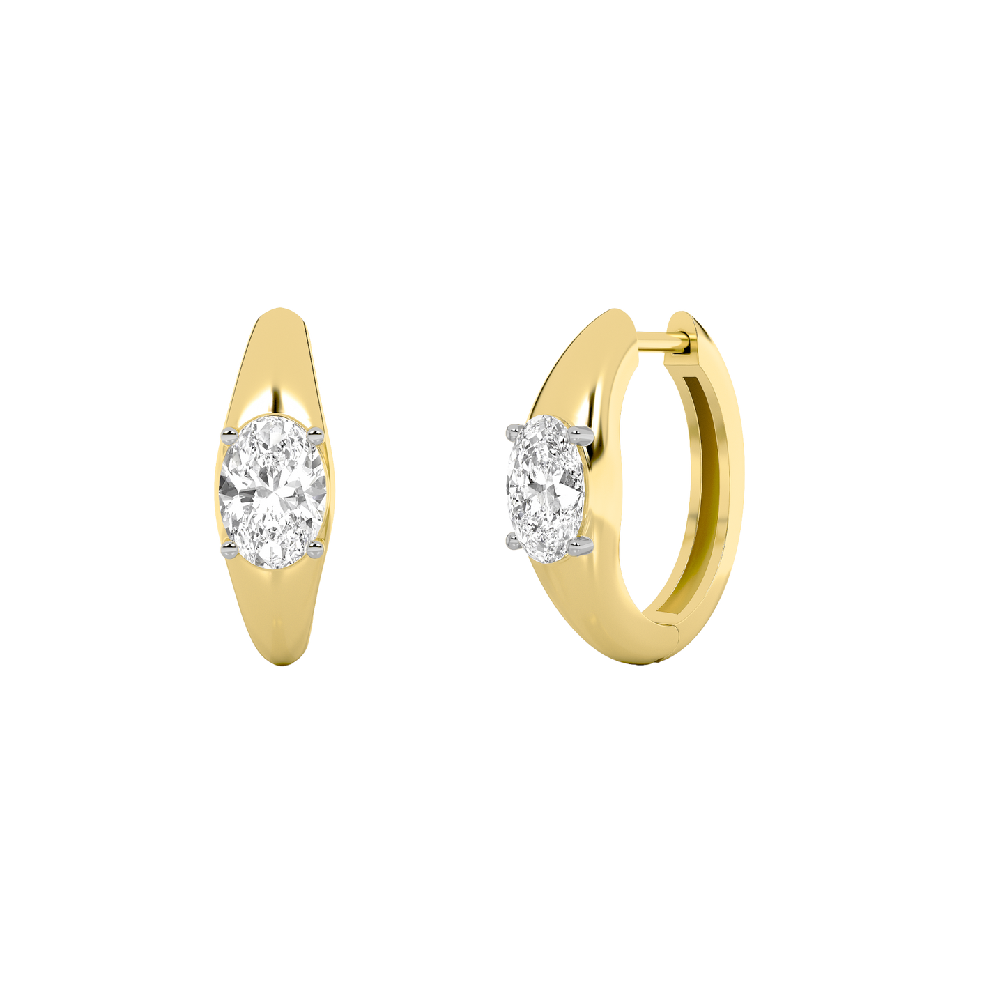 Oval Glow Hoop Earrings