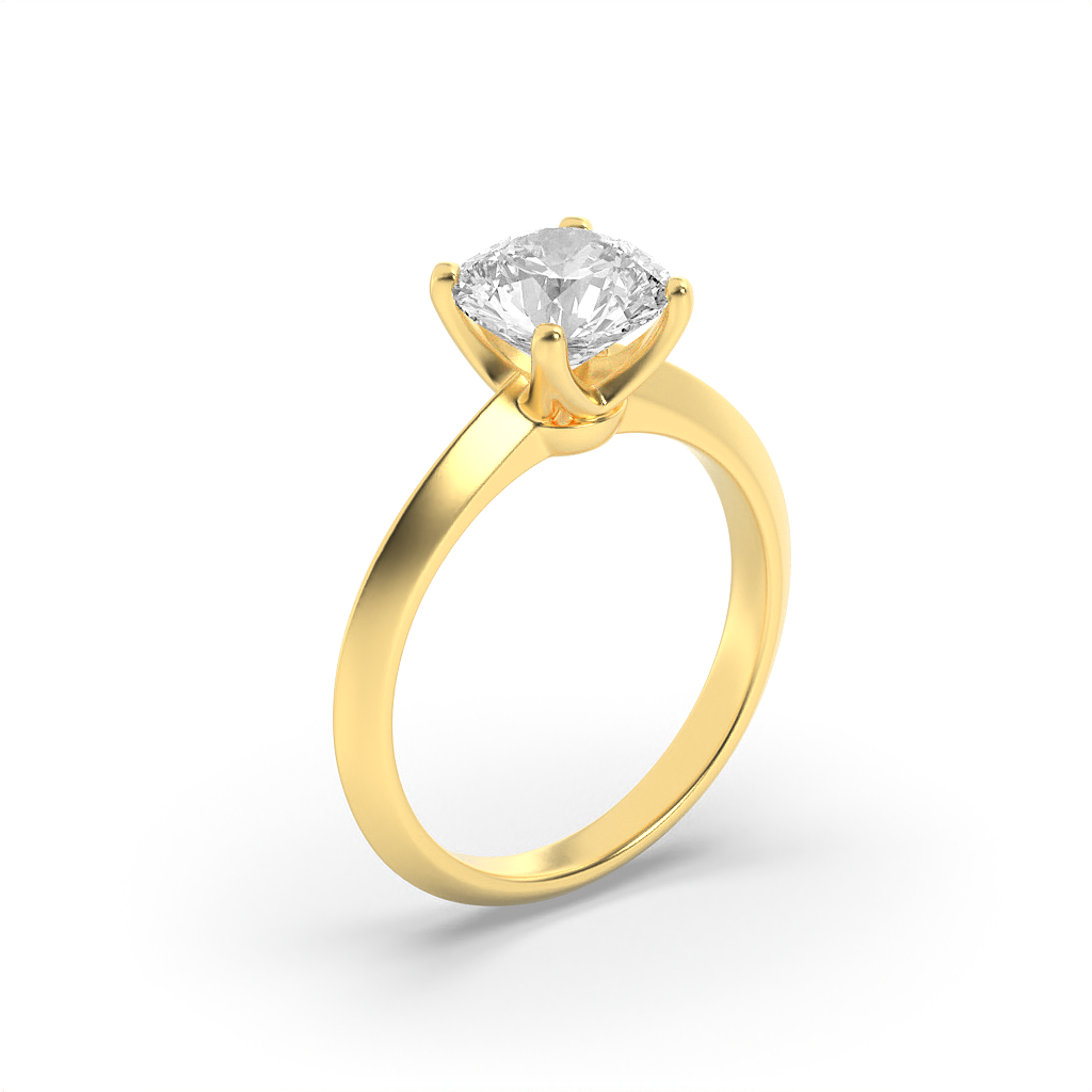 Round Spark Solitaire Ring