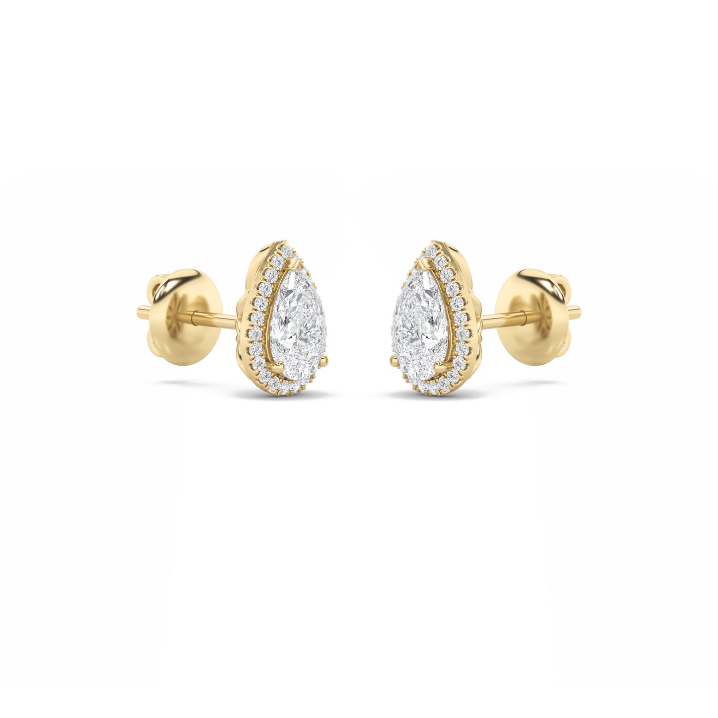 Radiant Halo Stud Earrings