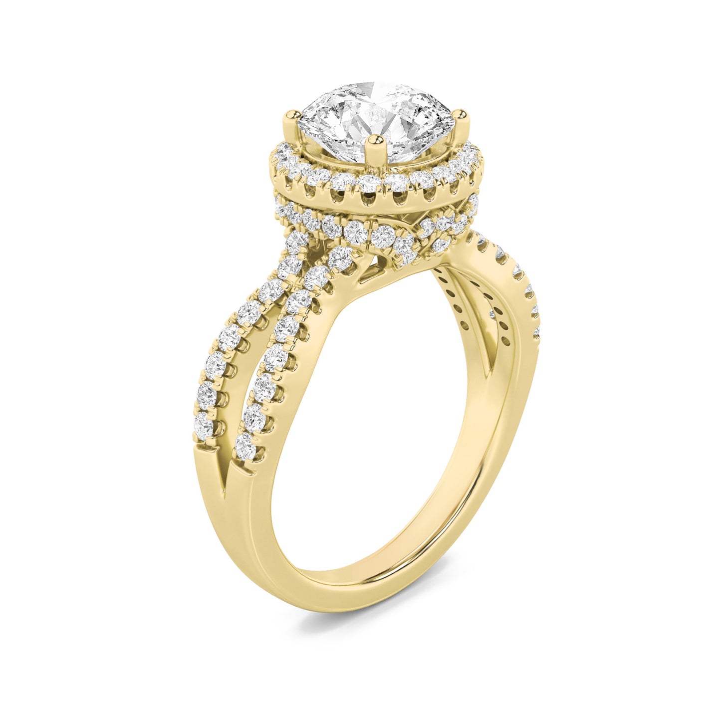 Halo Crown Solitaire Ring