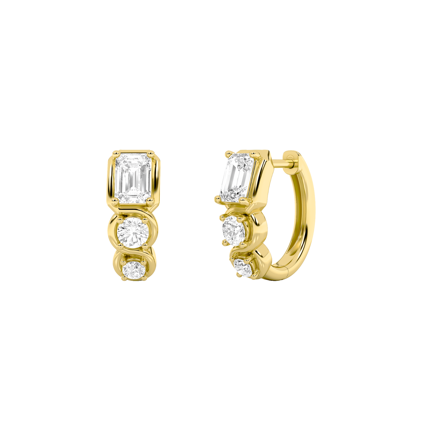 Triple Glow Diamond Hoops